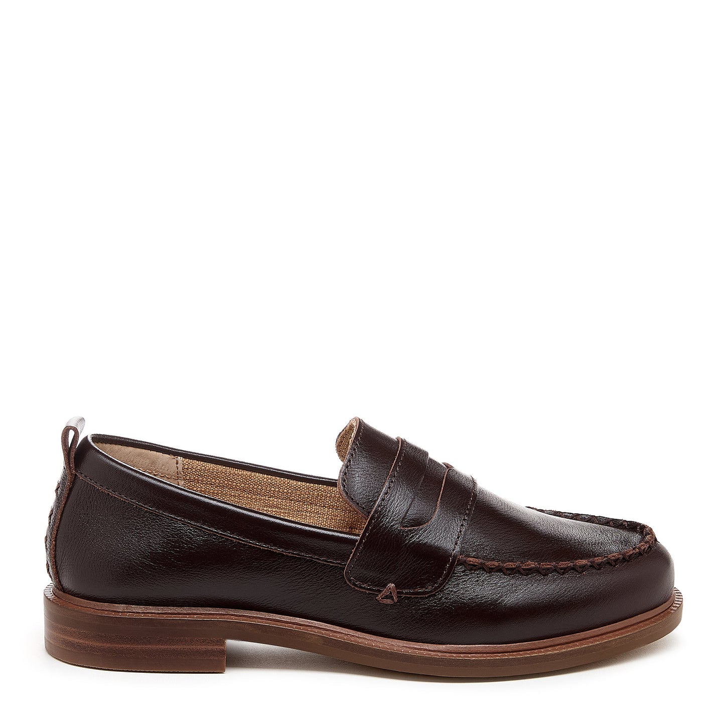 Lens Warm Brown Leather Loafers