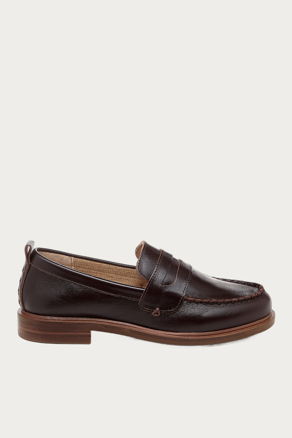 Lens Warm Brown Leather Loafers