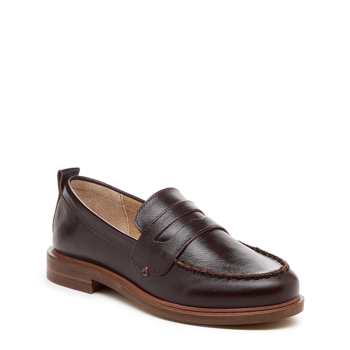 Lens Warm Brown Leather Loafers