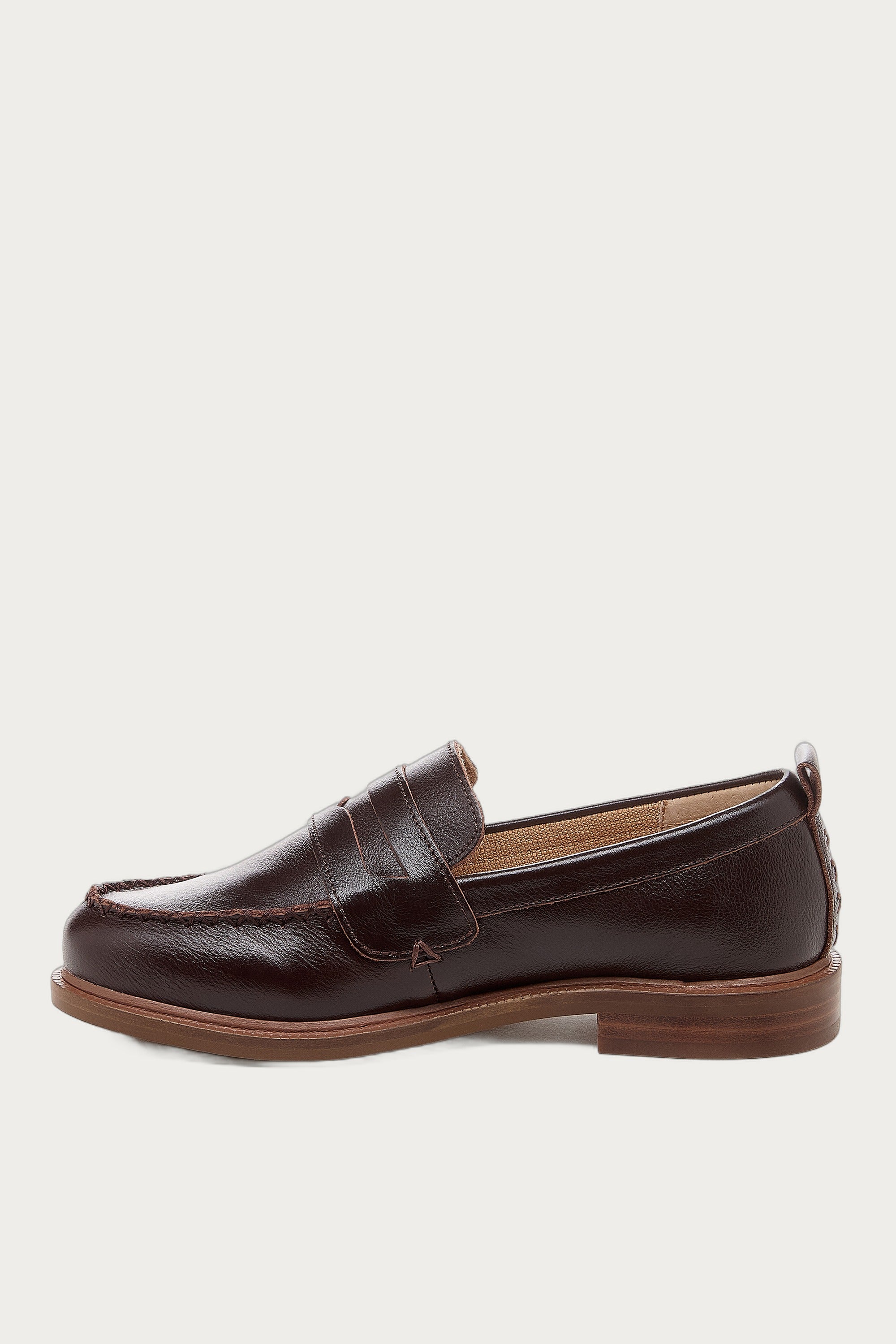 Lens Warm Brown Leather Loafers