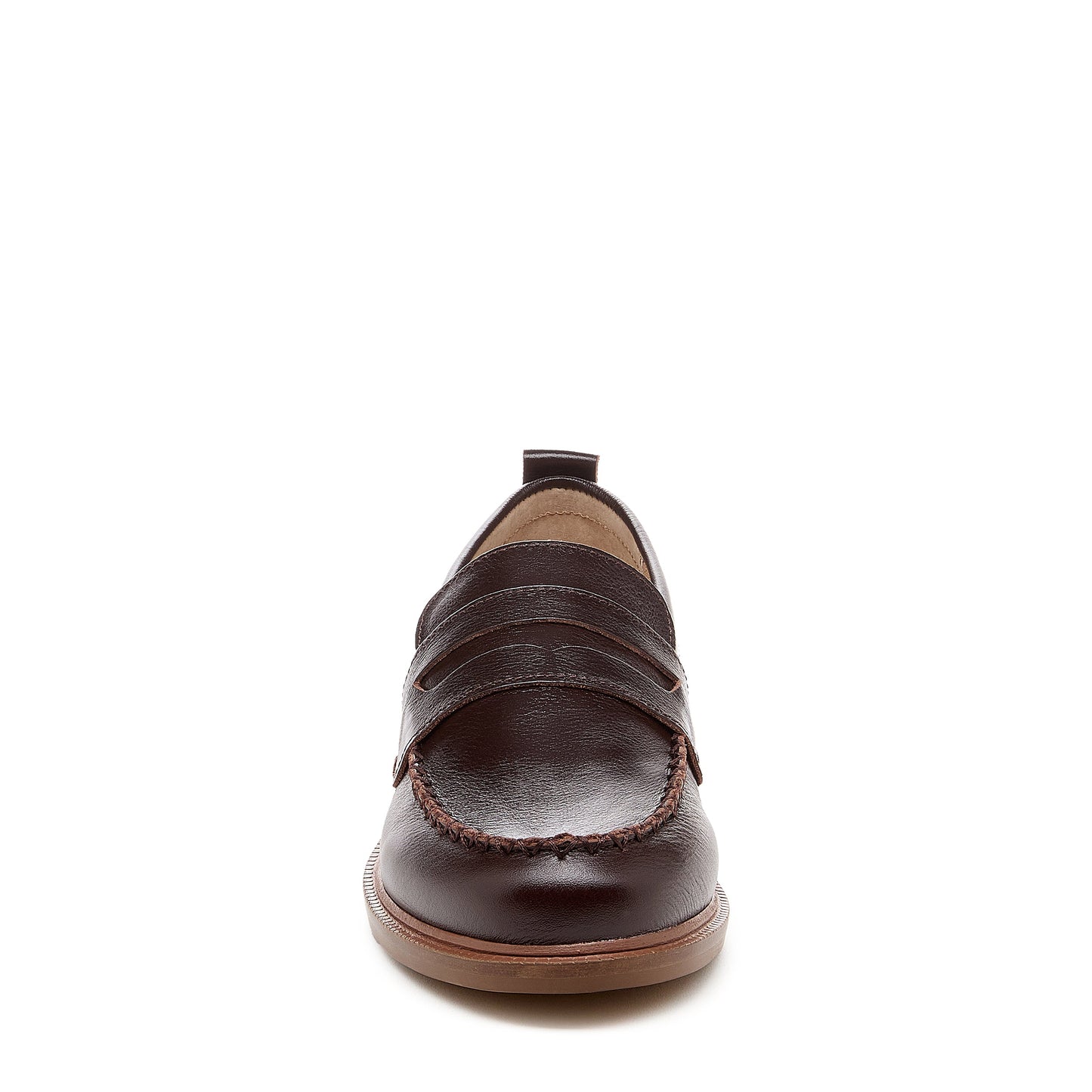 Lens Warm Brown Leather Loafers