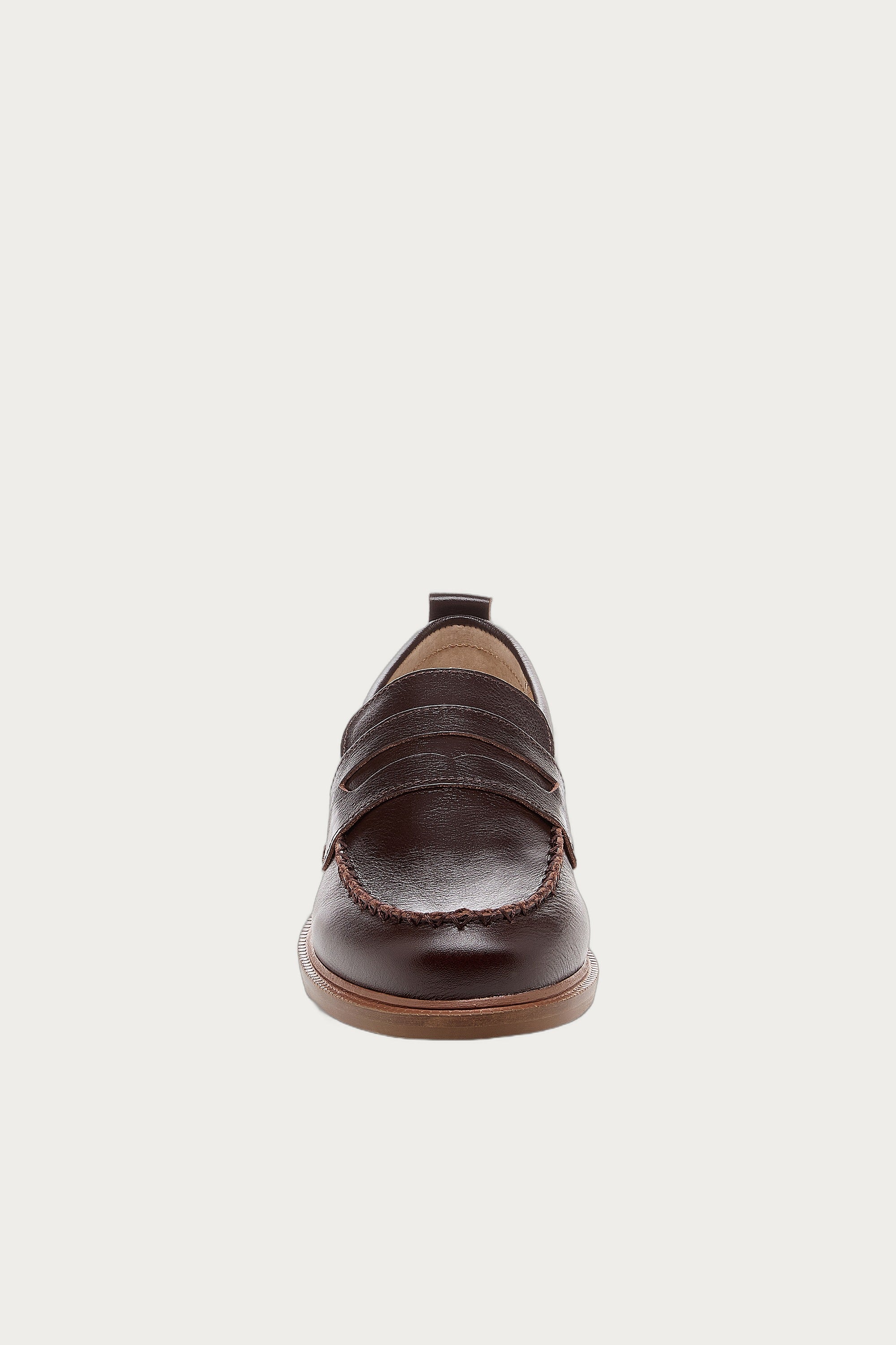 Lens Warm Brown Leather Loafers