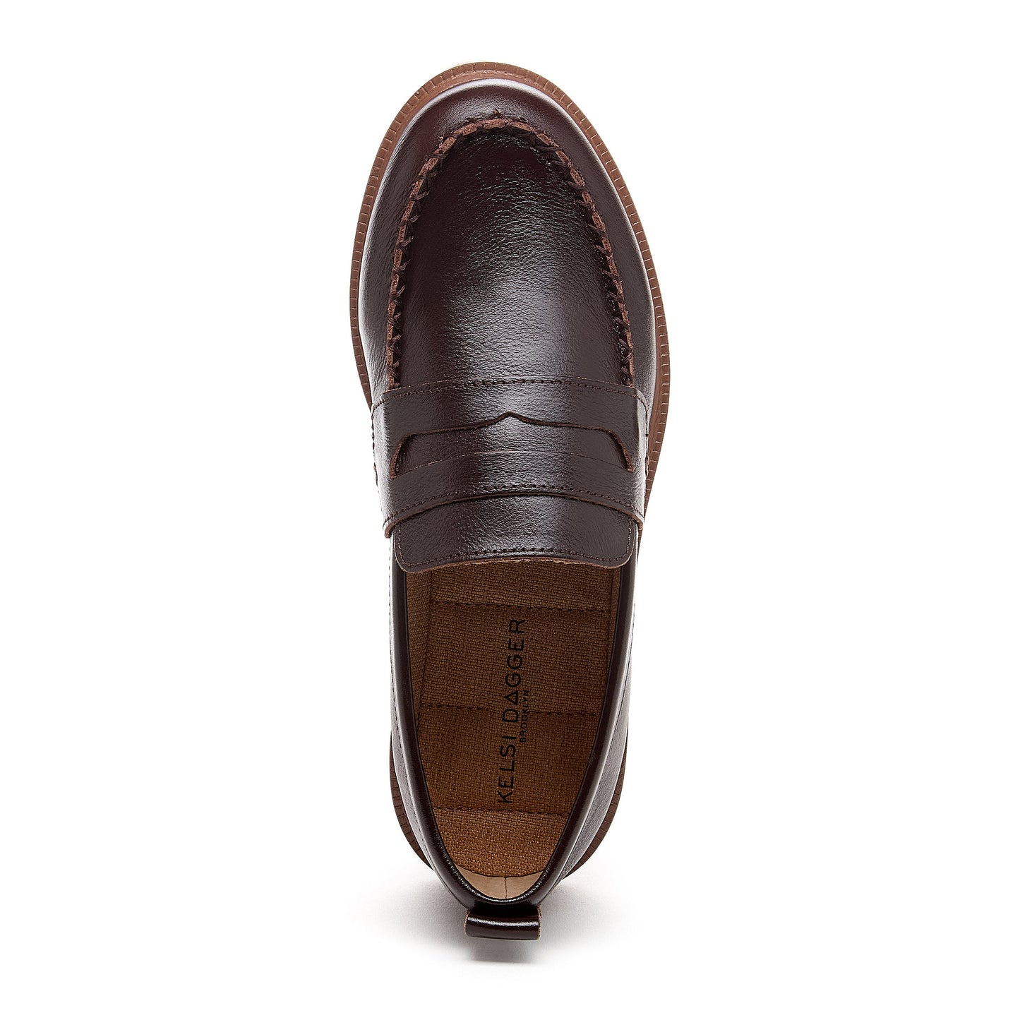 Lens Warm Brown Leather Loafers