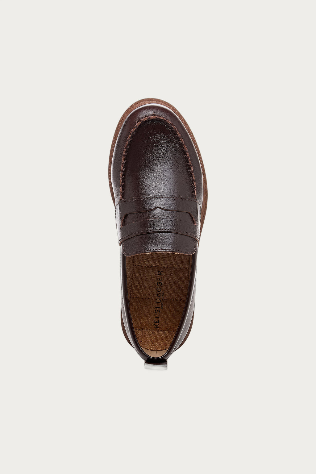 Lens Warm Brown Leather Loafers
