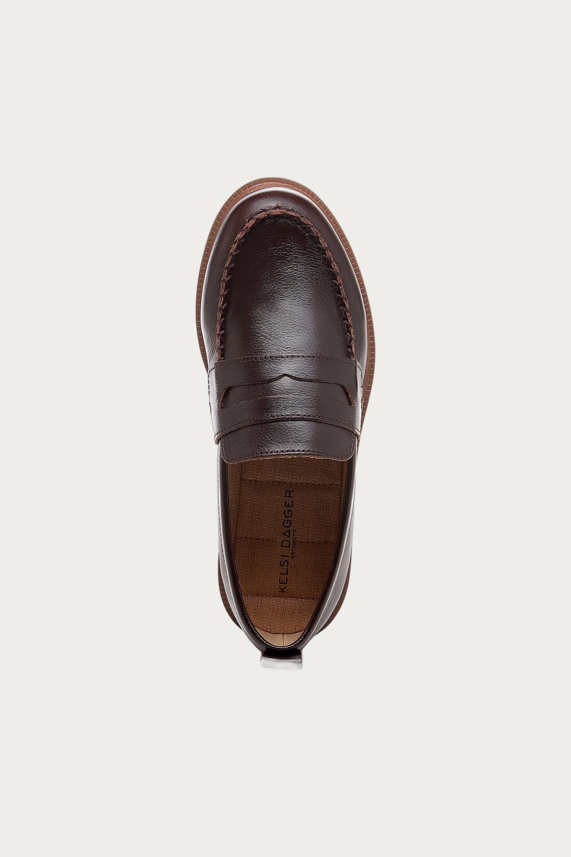 Lens Warm Brown Leather Loafers