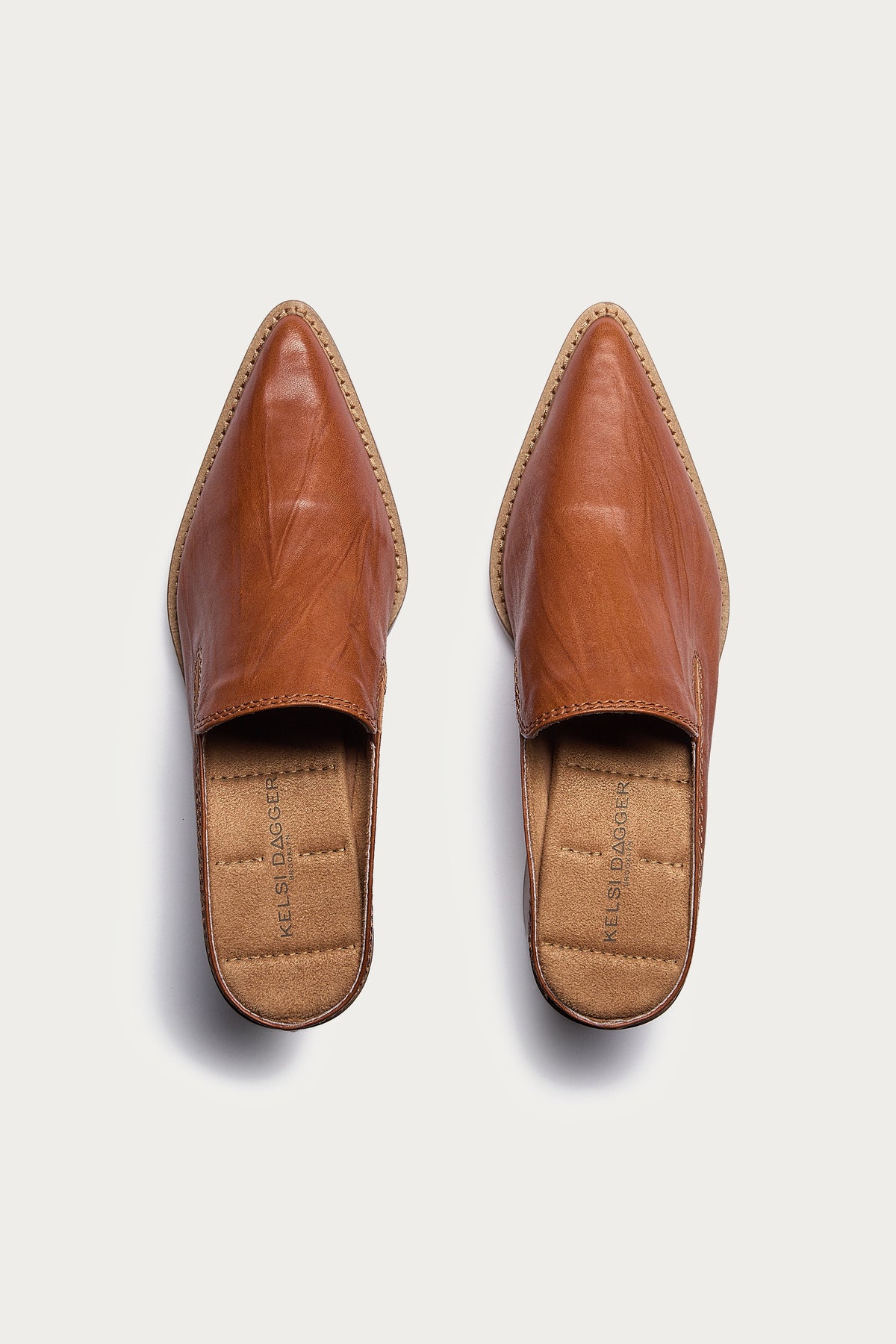 Mason Burnt Cognac Pointed Toe Mules