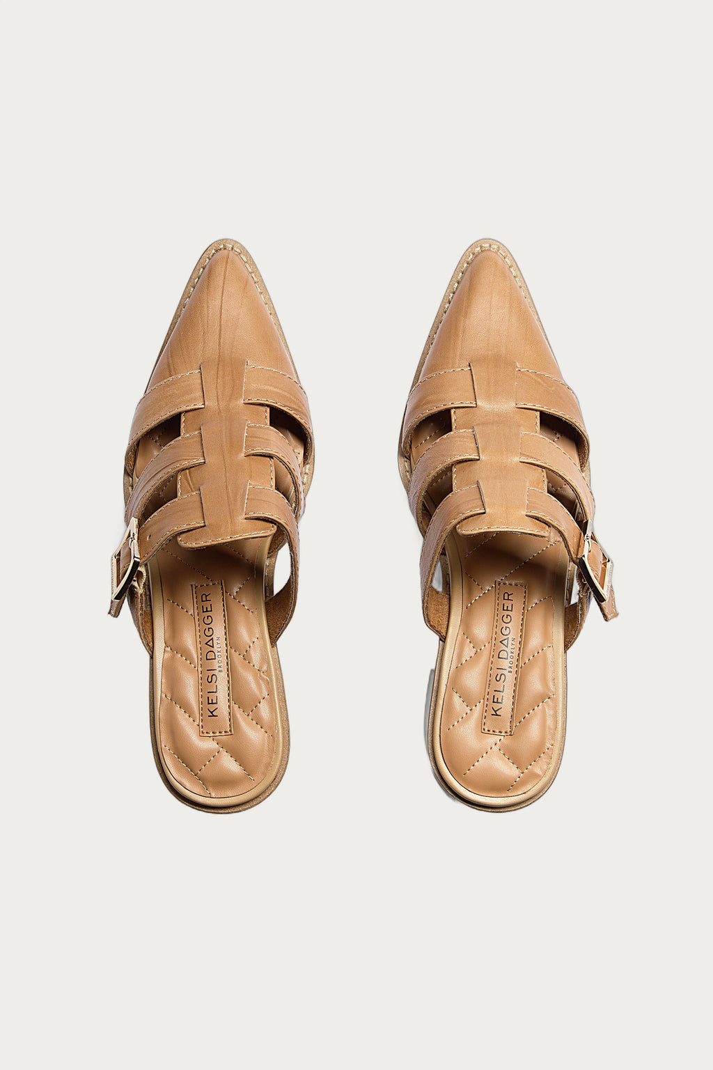Mitchie Oatmeal Leather Heels