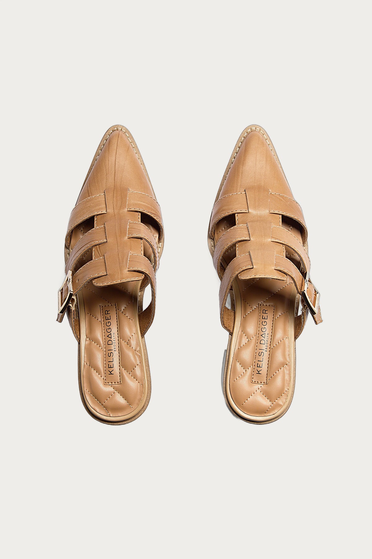 Mitchie Oatmeal Leather Heels