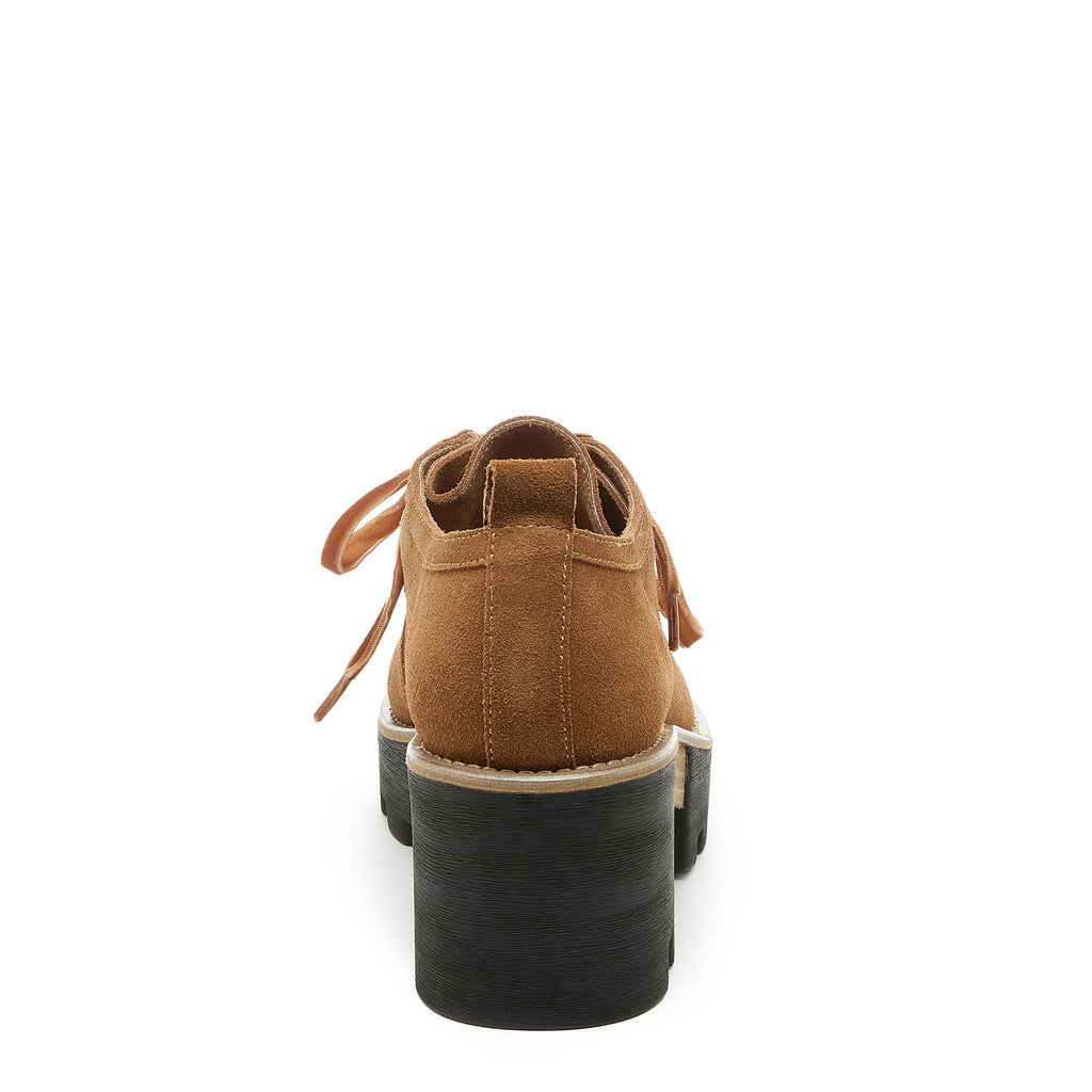 Kelsi Dagger Women's Olga Honey Lug Loafer – Cow Suede Block Heel