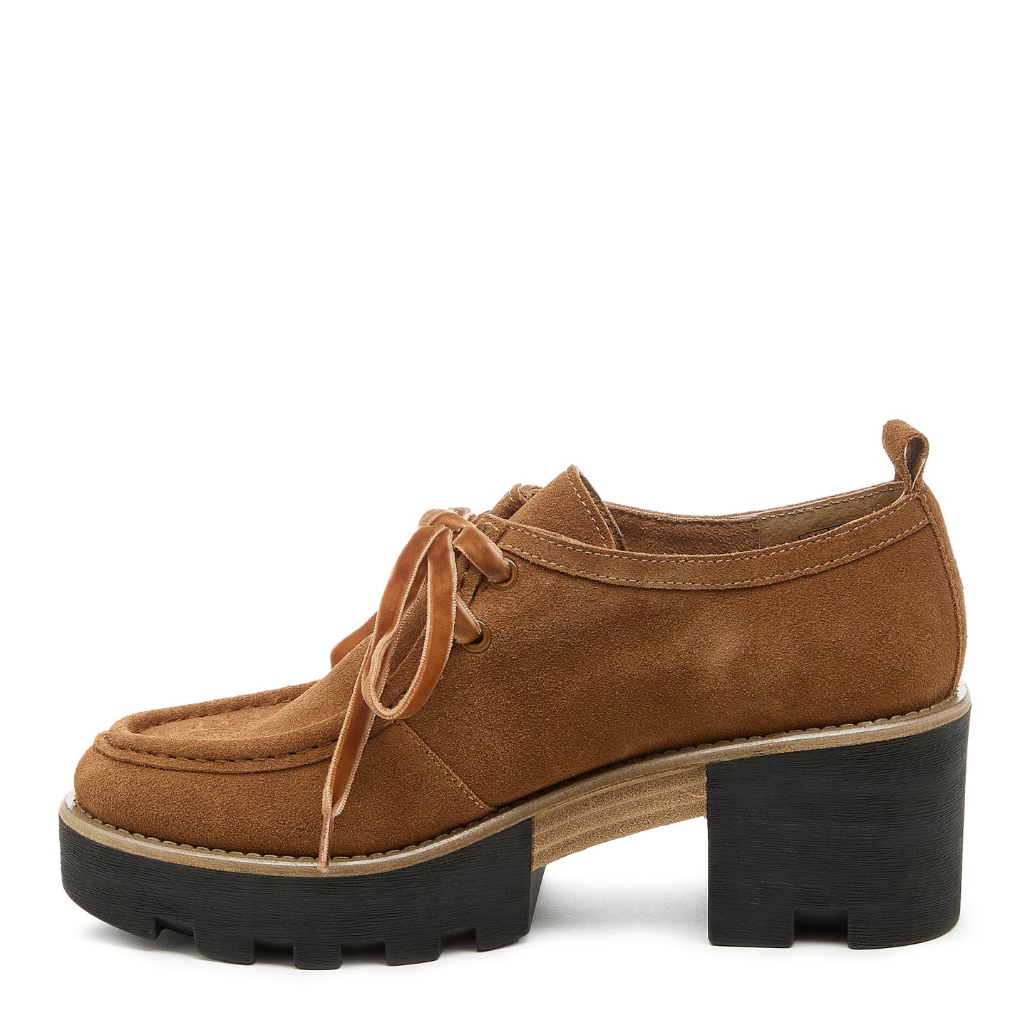 Kelsi Dagger Women's Olga Honey Lug Loafer – Cow Suede Block Heel