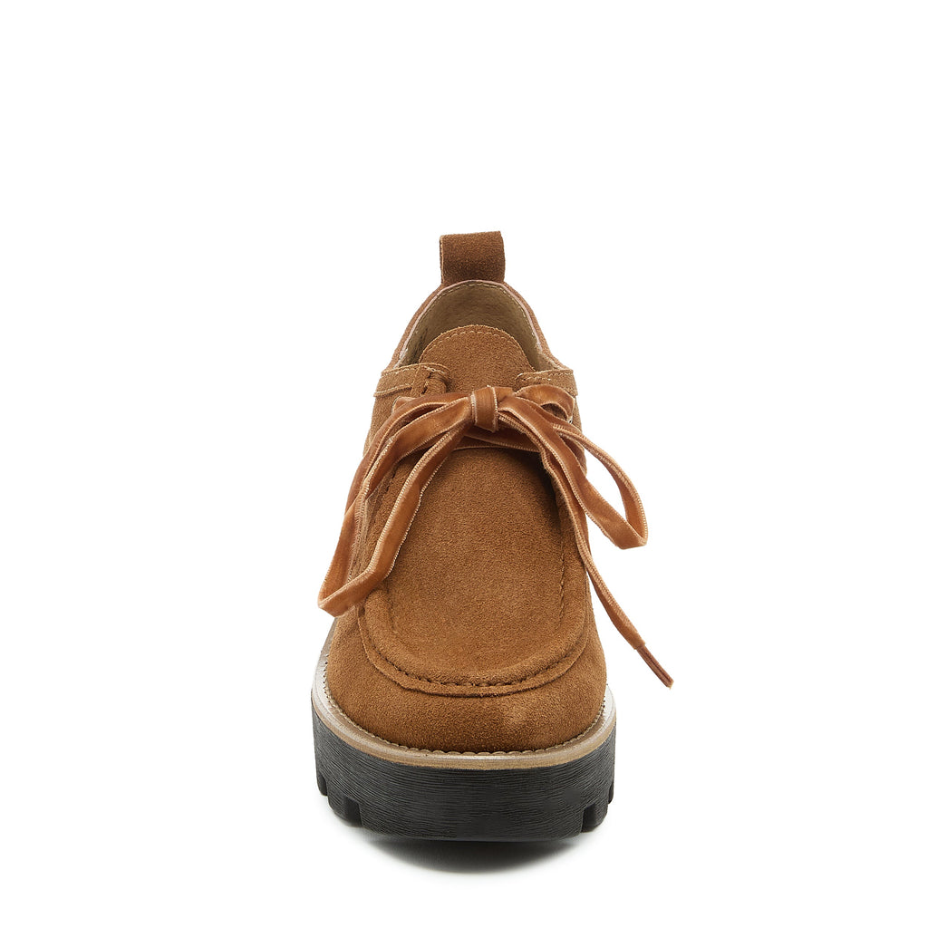 Kelsi Dagger Women's Olga Honey Lug Loafer – Cow Suede Block Heel