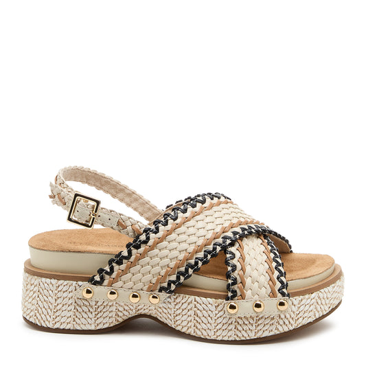Pace Women's Shell Raffia Platform Sandal