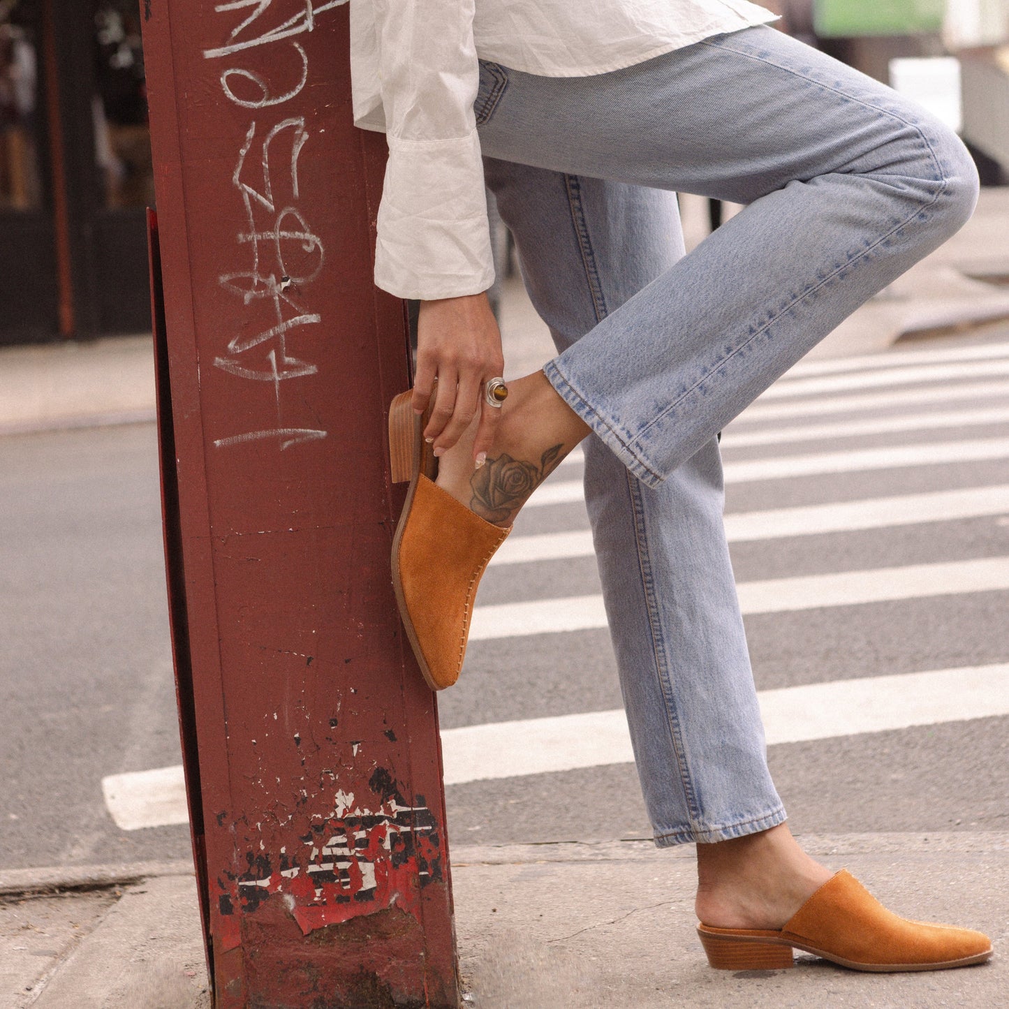 Pierce Burnt Cognac Mules