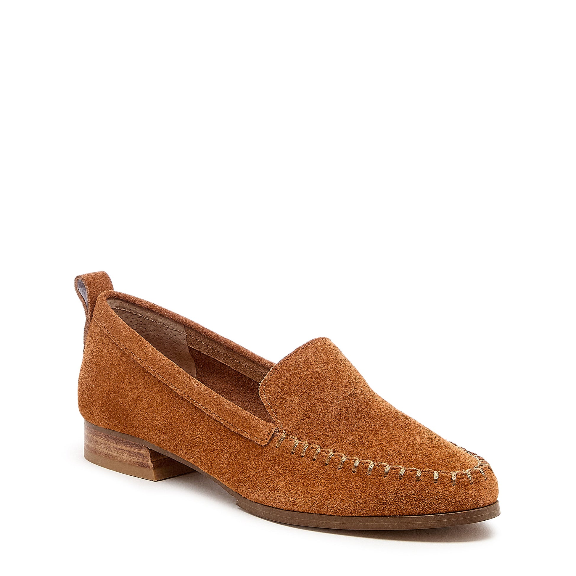 robbie cognac loafer, leather loafer from alternate angle, Kelsi Dagger Brooklyn