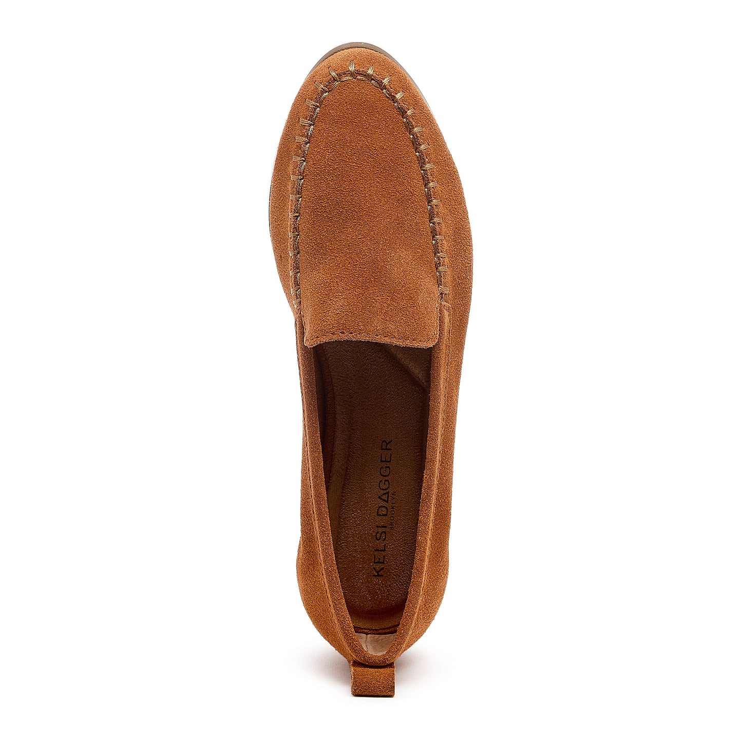 robbie cognac loafer, close up of cognac leather upper texture, Kelsi Dagger Brooklyn