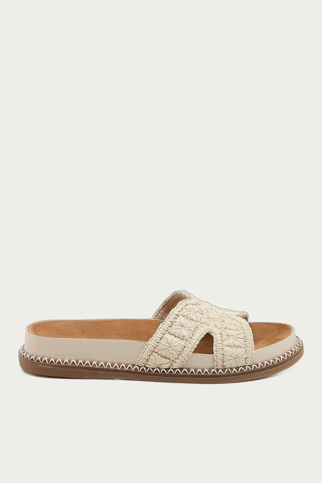 Shay Salt Raffia Slide Sandal