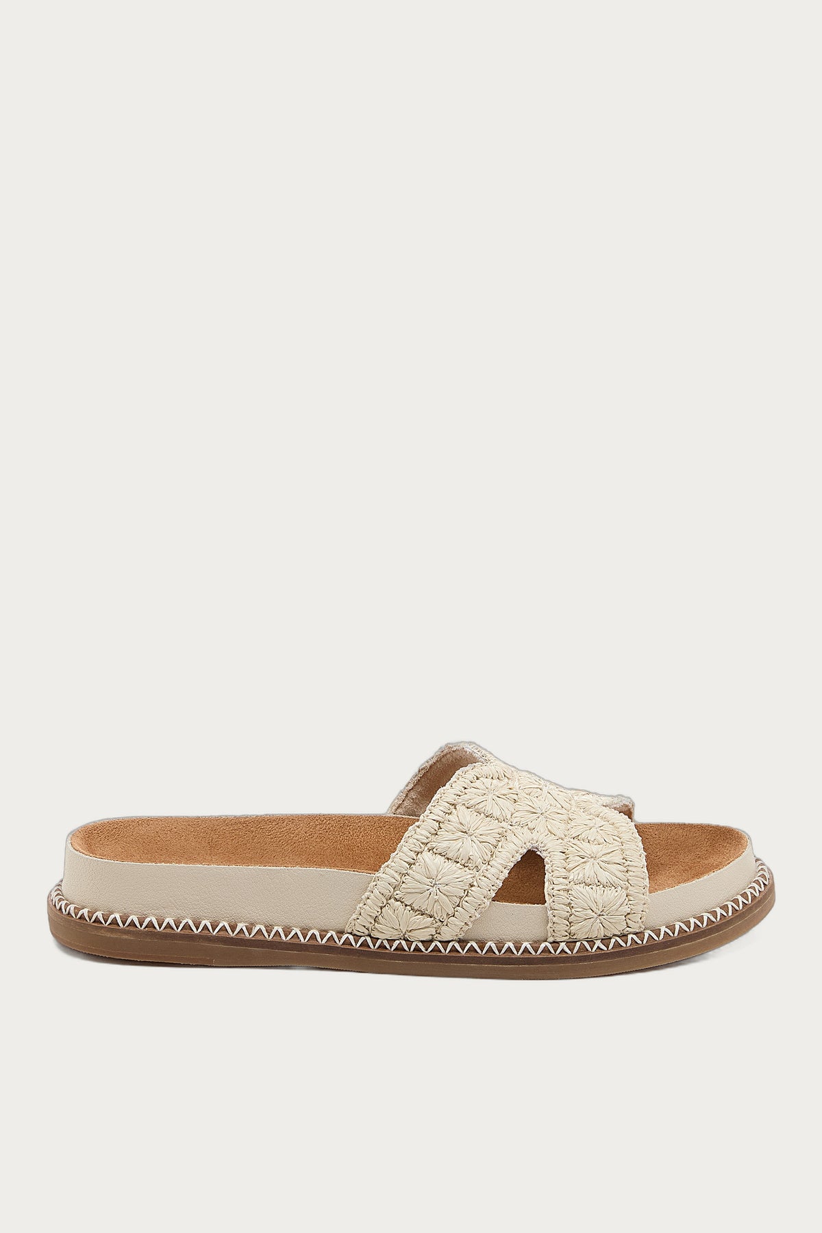 Shay Salt Raffia Slide Sandal