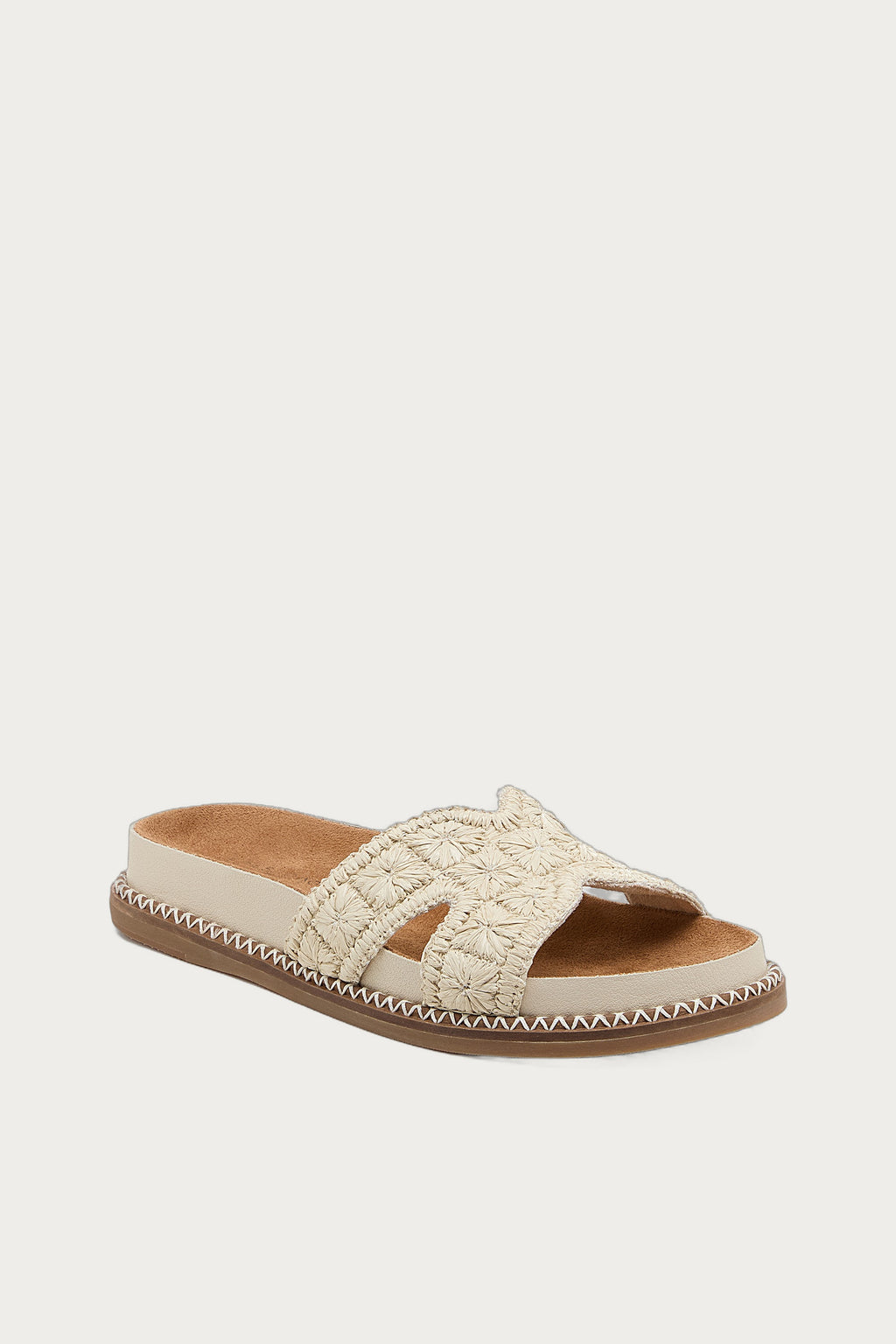 Shay Salt Raffia Slide Sandal
