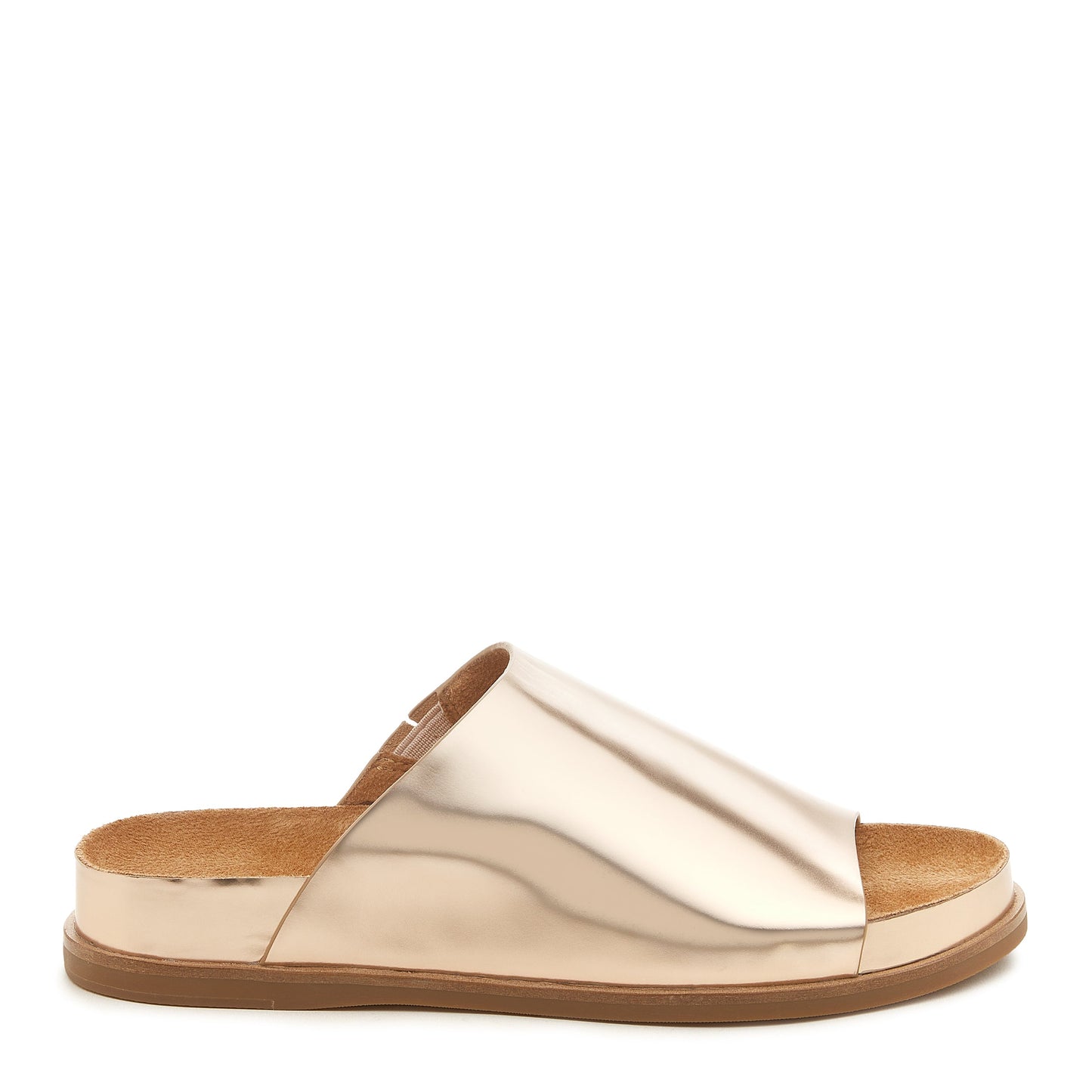 Kelsi Dagger Squish Gold Slides - Matte Elegance