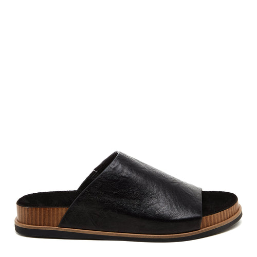 Squish Black Stacked Slide Sandals