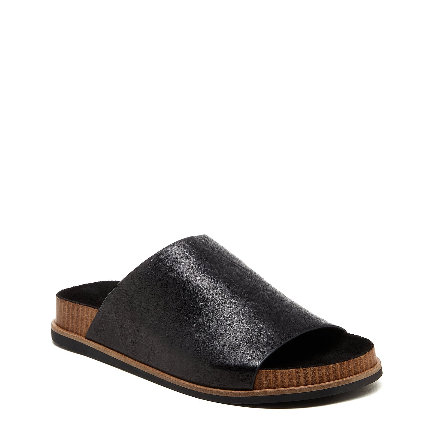 Squish Black Stacked Slide Sandals