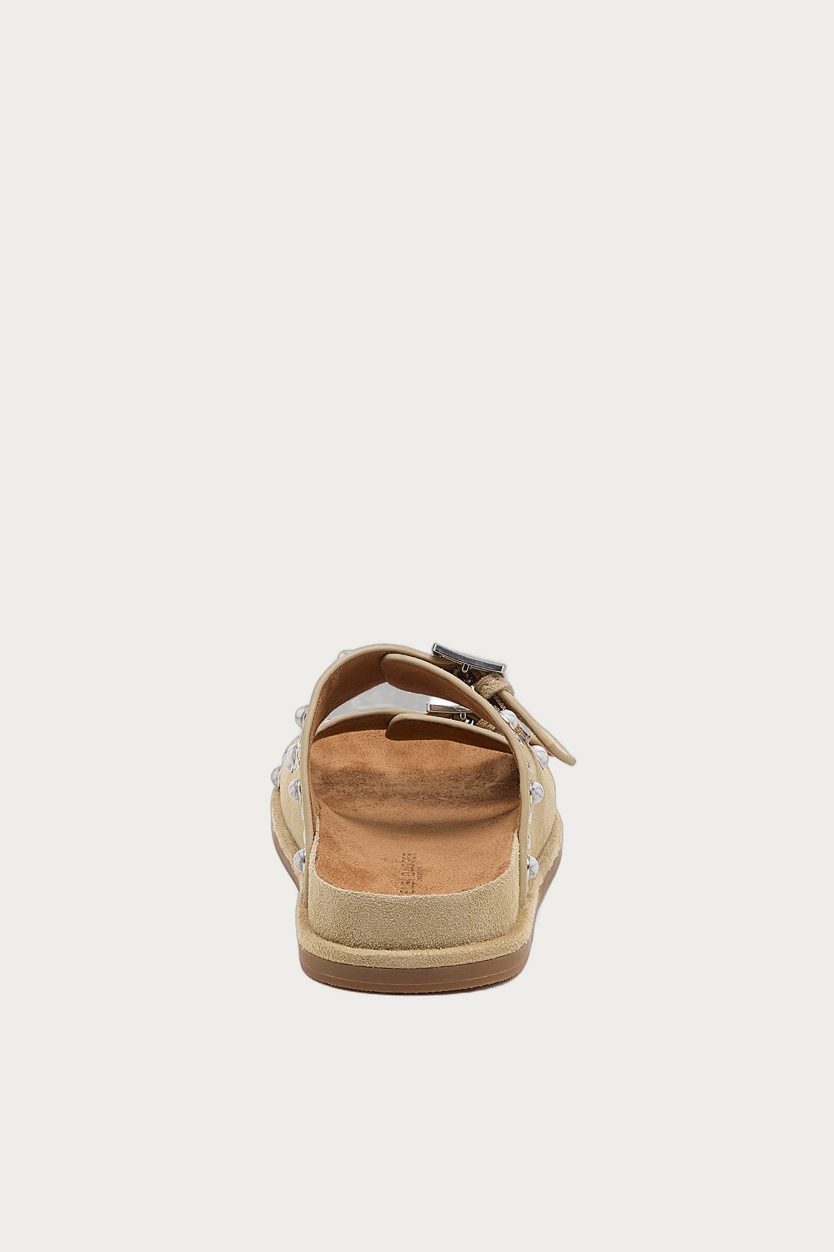 Stu Oatmeal Studded Suede Slide Sandal