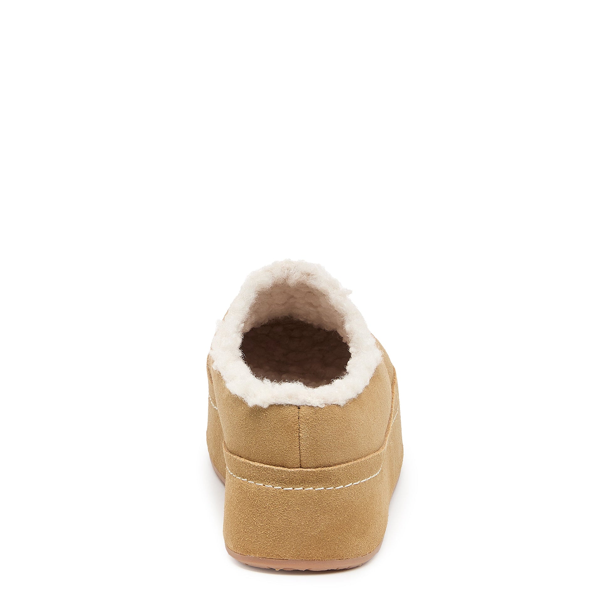 Kelsi Dagger Women's Torrence Bison Platform Clog – Cow Suede Shearling-Lined Mule