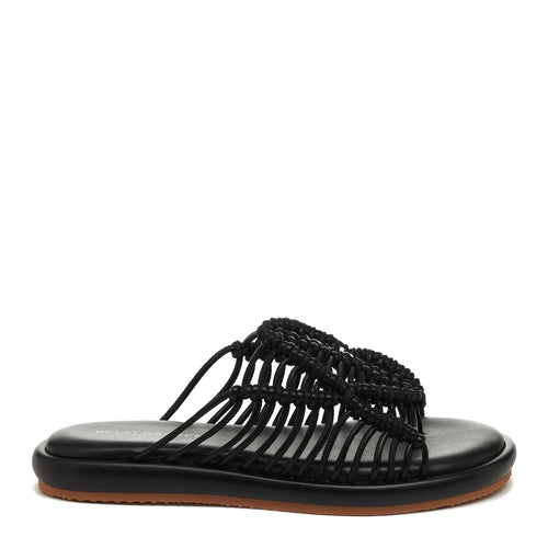 Turn Black Slide Sandal